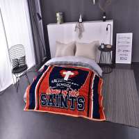 Custom Throw Travel Fleece Blanket With Logo For Winter