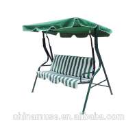 Modern Garden Furniture Green Color Metal three seats Outdoor and Indoor Hanging Swing Chair with Patio Tent