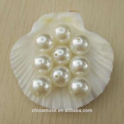 Round Shape ABS Imitation Loose Pearl beads with hole in diferent 13 sizes