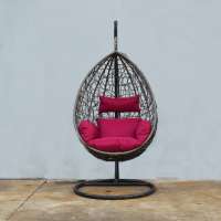 Patio Elegant Outdoor furniture rattan wicker metal garden swing chair with stand